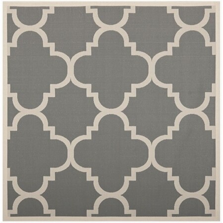 Safavieh 4 Ft. X 4 Ft. Square Indoor-Outdoor Courtyard- Grey And Beige- Machine Made Rug CY6243-246-4SQ